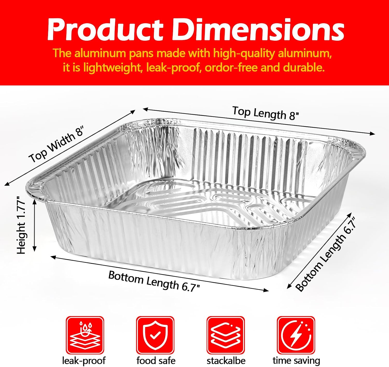 8x8 Aluminum Foil Pans with Al - đánh giá và giá Meal Prep Or Prep Meal
