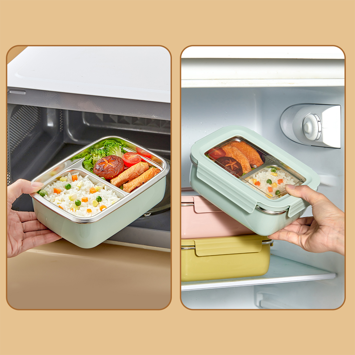 Microwave 304 Stainless Steel  - đánh giá và giá Meal Prep Bowl
