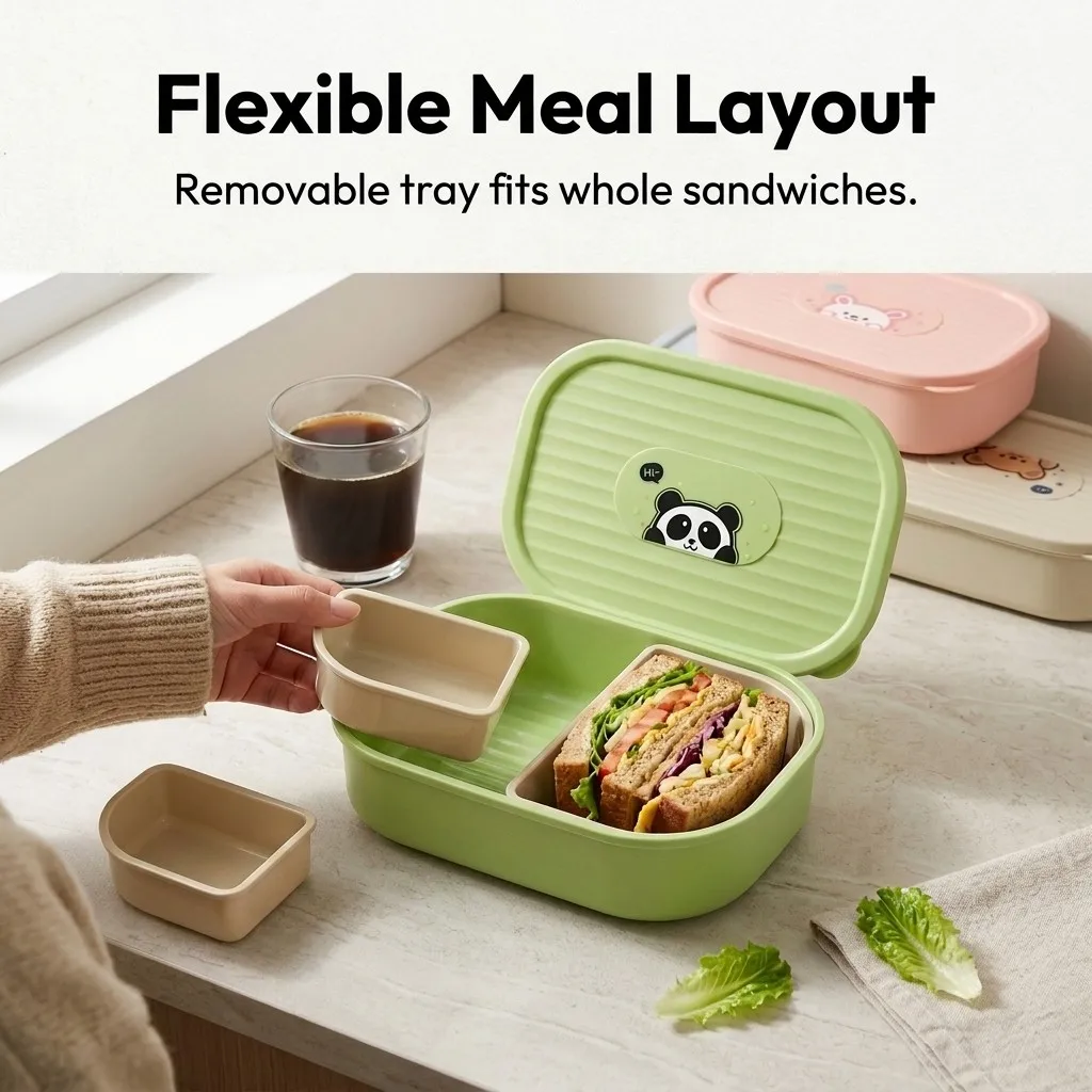Kids Bento Lunch Box with Lid  - đánh giá và giá Meal Prep Or Prep Meal