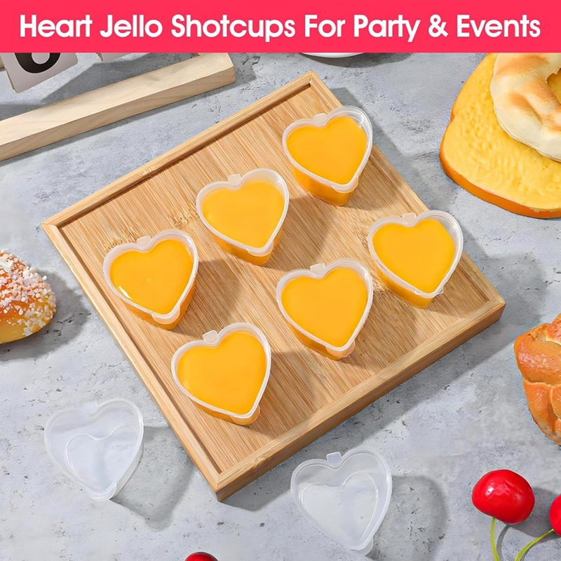 100 Sets 1.5 Oz Clear Heart Sh - đánh giá và giá Sauce Dipping Cup