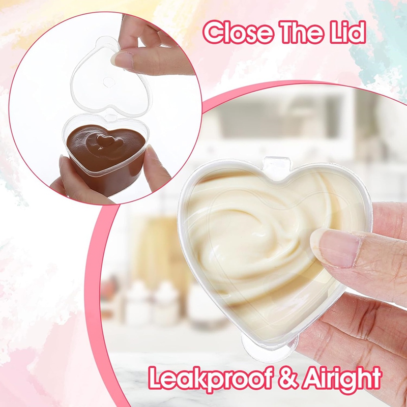 100 Sets 1.5 Oz Clear Heart Sh - đánh giá và giá Sauce Dipping Cup