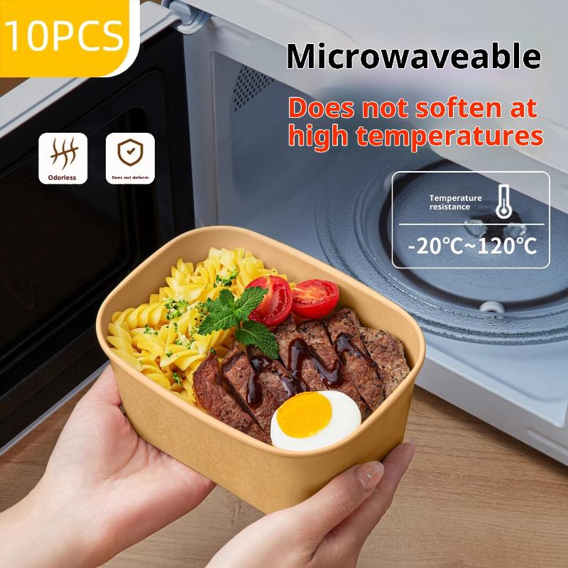 10Pcs Square Disposable Kraft  - đánh giá và giá Meal Prep Bowl